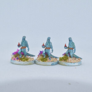 rpg-mini-450-close Lizardfolk Firethrowers - 3 Miniature Set